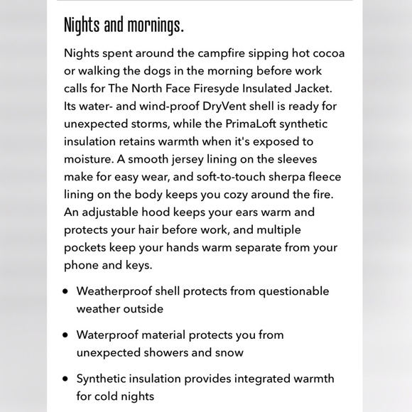 ❌SOLD❌North Face Firesyde Insulated Jacket - Picture 3 of 8